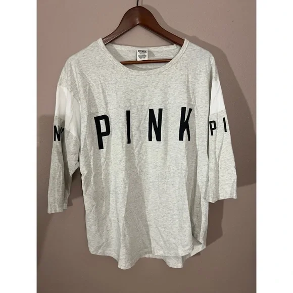Victoria's Secret PINK Gray T-Shirt - Picture 1 of 2